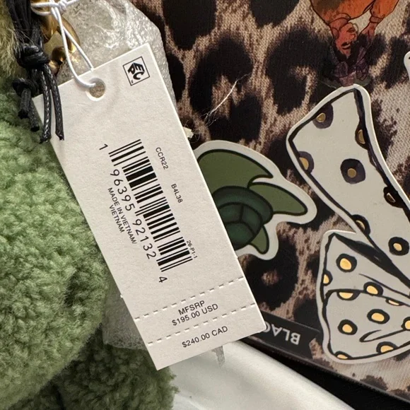 Coach Green Plush Dinosaur Key Holder - Picture 2 of 3